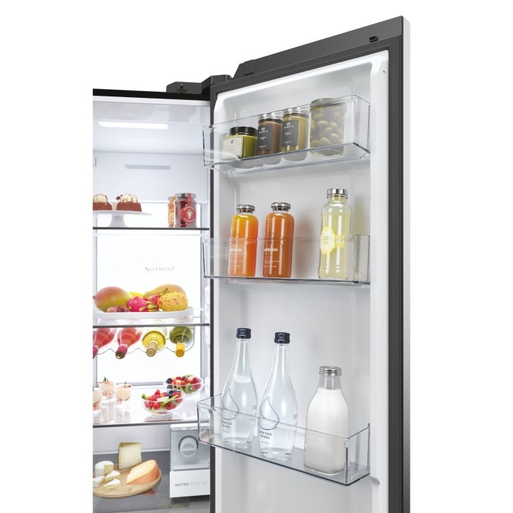 Haier Series 7 601 Litre Side-by-Side American Fridge Freezer - Black - Image 9