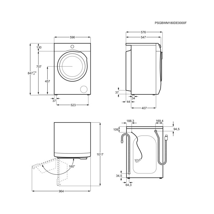 AEG 6000 Series ProSense 8kg 1400rpm Washing Machine - White - Image 7