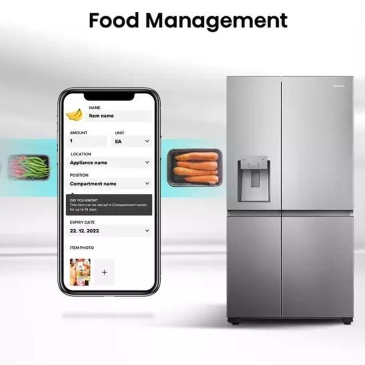 Hisense 632 Litre American Side-by-side Fridge Freezer - Stainless Steel - Image 9