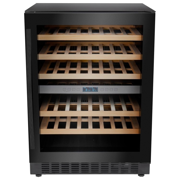 electriQ 46 Bottle Capacity Full Range Dual Zone Wine Cooler - Black - Image 9