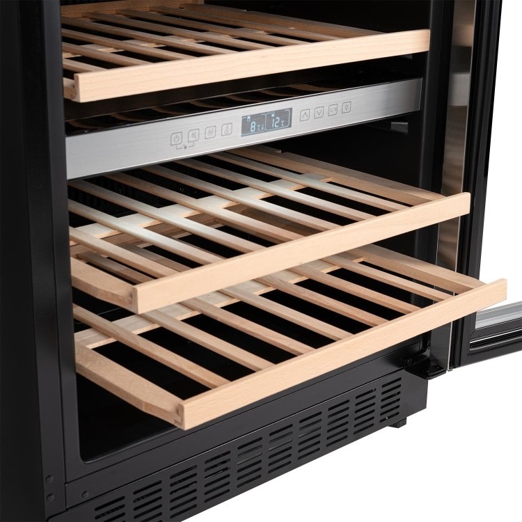 electriQ 46 Bottle Capacity Full Range Dual Zone Wine Cooler - Stainless Steel - Image 9
