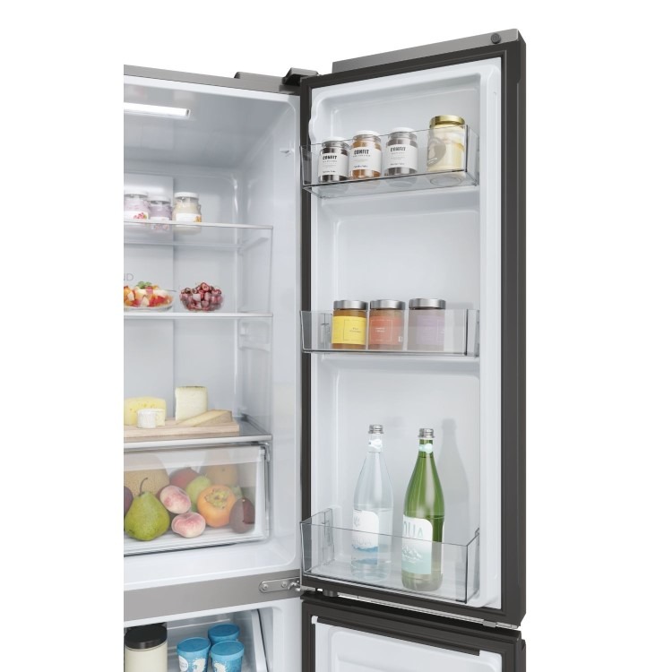 Haier Series 3 463 Litre Four Door American Fridge Freezer - Platinum Inox - Image 16