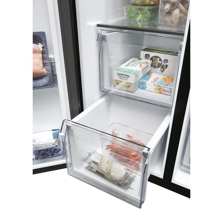 Haier Series 7 601 Litre Side-by-Side American Fridge Freezer - Black - Image 10