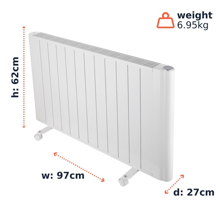 electriQ 2000W Smart WiFi Aluminium Electric Designer Radiator Gloss White Wall Mounted - Energy Efficient Panel Heater - Image 10