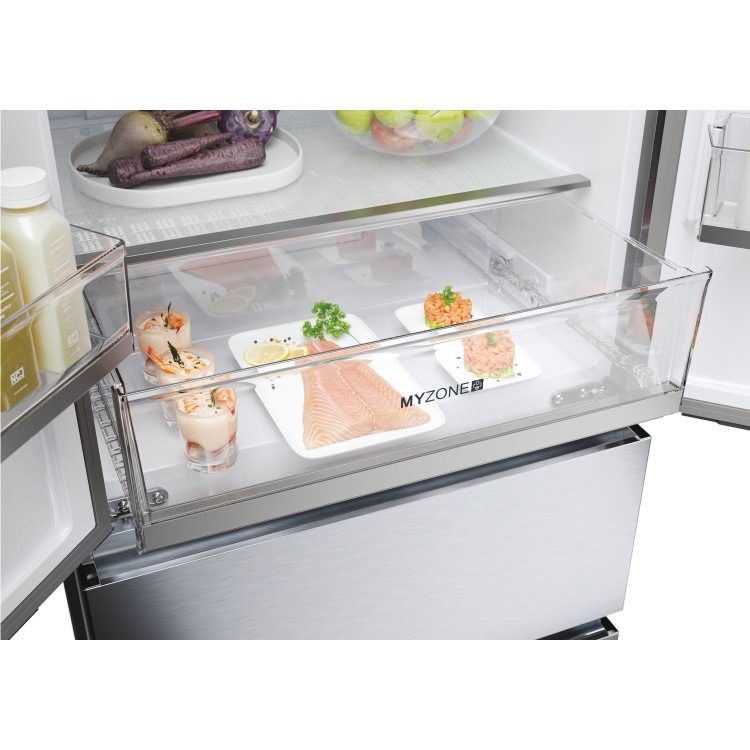 Haier FD 70 Series 5 446 Litre French Style American Fridge Freezer - Platinum Inox - Image 9