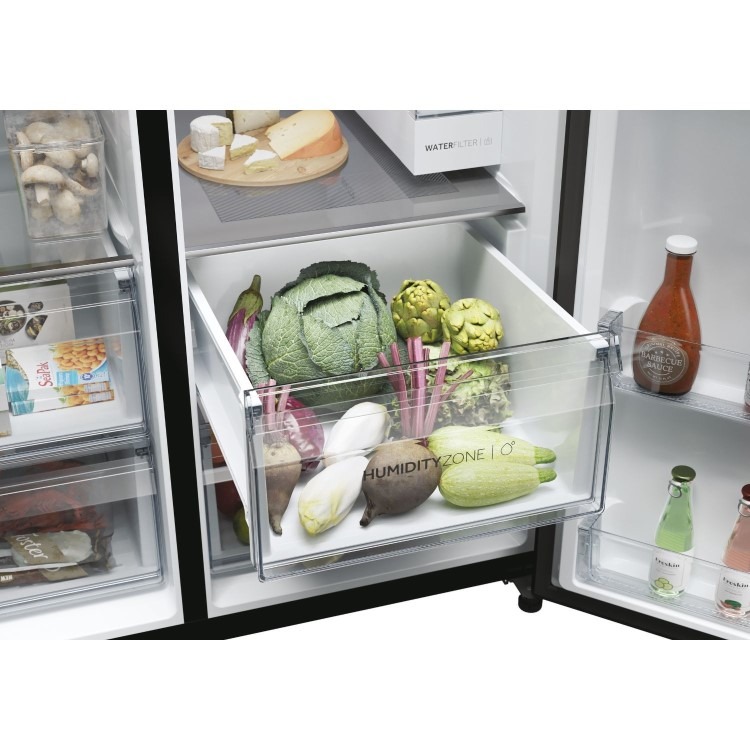 Haier Series 7 601 Litre Side-by-Side American Fridge Freezer - Black - Image 11