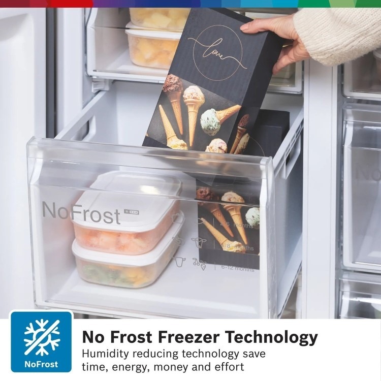 Refurbished Bosch Series 4 KFN96VPEAG 605 Litre Frost Free American Fridge Freezer Stainless Steel - Image 8