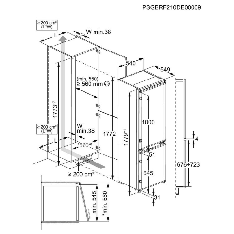 Electrolux 257 Litre 70/30 Integrated Fridge Freezer - Image 11