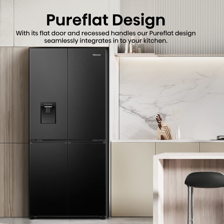 Hisense Pureflat Infinite 482 Litre Four Door American Fridge Freezer - Black - Image 11