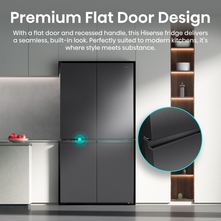 Hisense PureFlex 640 Litre Four Door American Fridge Freezer - Grey - Image 12