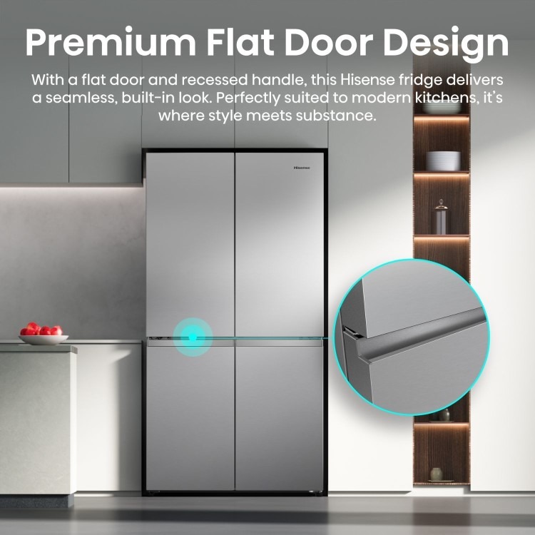 Hisense PureFlex 640 Litre Four Door American Fridge Freezer - Silver - Image 8