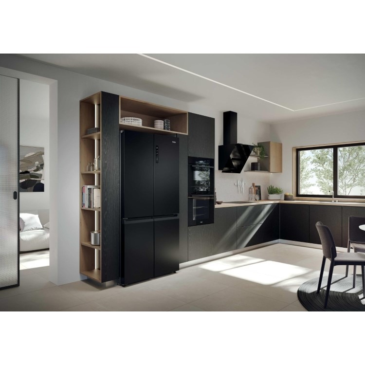 Haier Series 3 250 Litre Four Door American Fridge Freezer - Black - Image 12