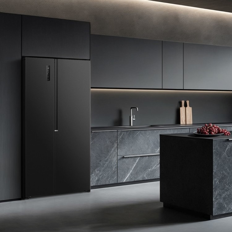 Fridgemaster 544 Litre Side-by-Side American Fridge Freezer - Black - Image 11