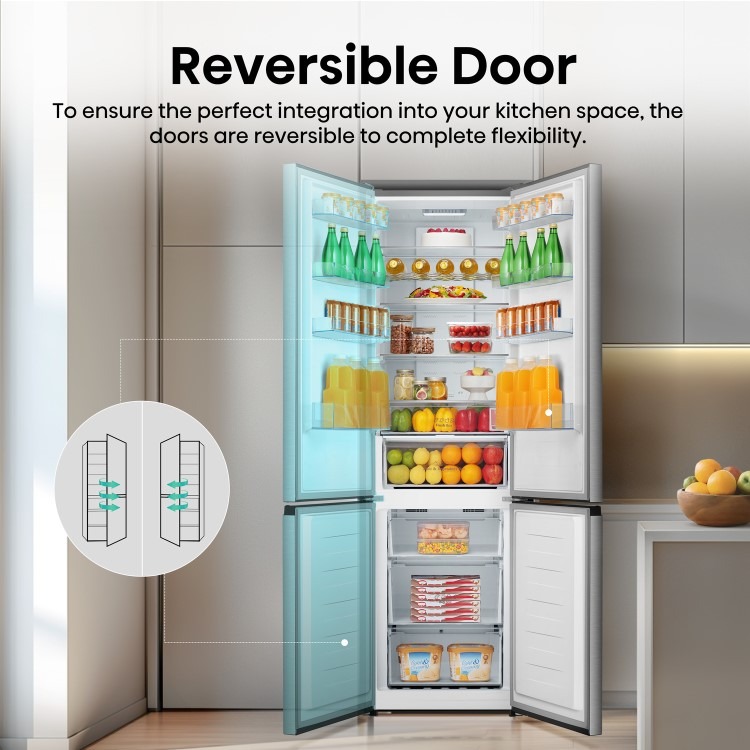 Hisense 336 Litre 60/40 Freestanding Fridge Freezer - Stainless Steel - Image 12