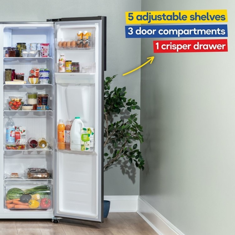 Russell Hobbs 439 Litre Side-By-Side American Fridge Freezer - Stainless Steel - Image 12