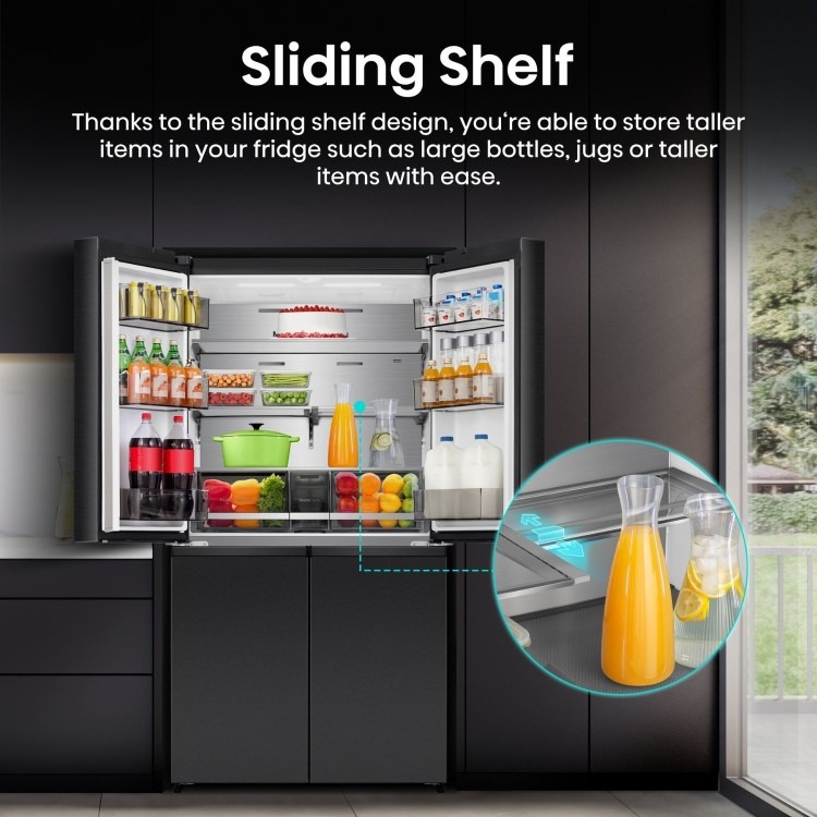 Hisense PureFlex 640 Litre Four Door American Fridge Freezer - Silver - Image 12