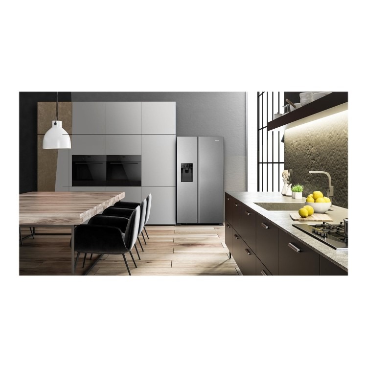Hisense 562 Litre Freestanding American Fridge Freezer - Stainless Steel - Image 11