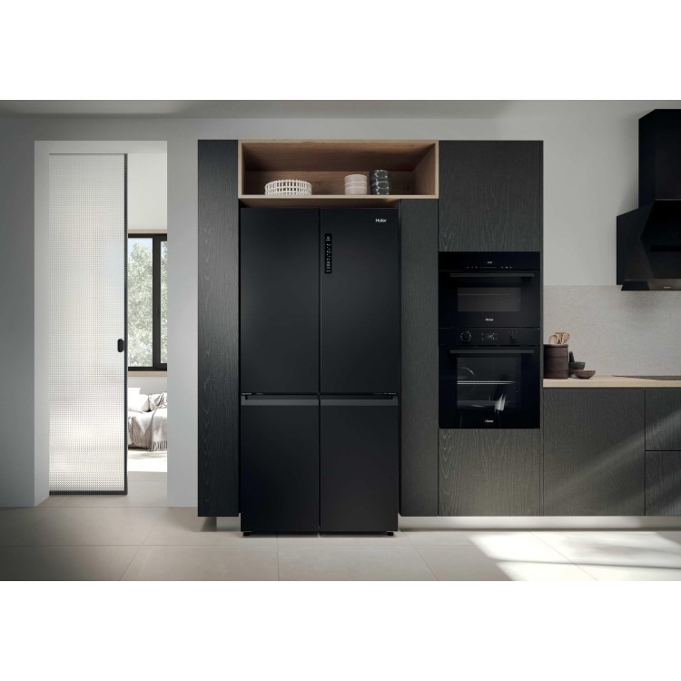 Haier Series 3 250 Litre Four Door American Fridge Freezer - Black - Image 13