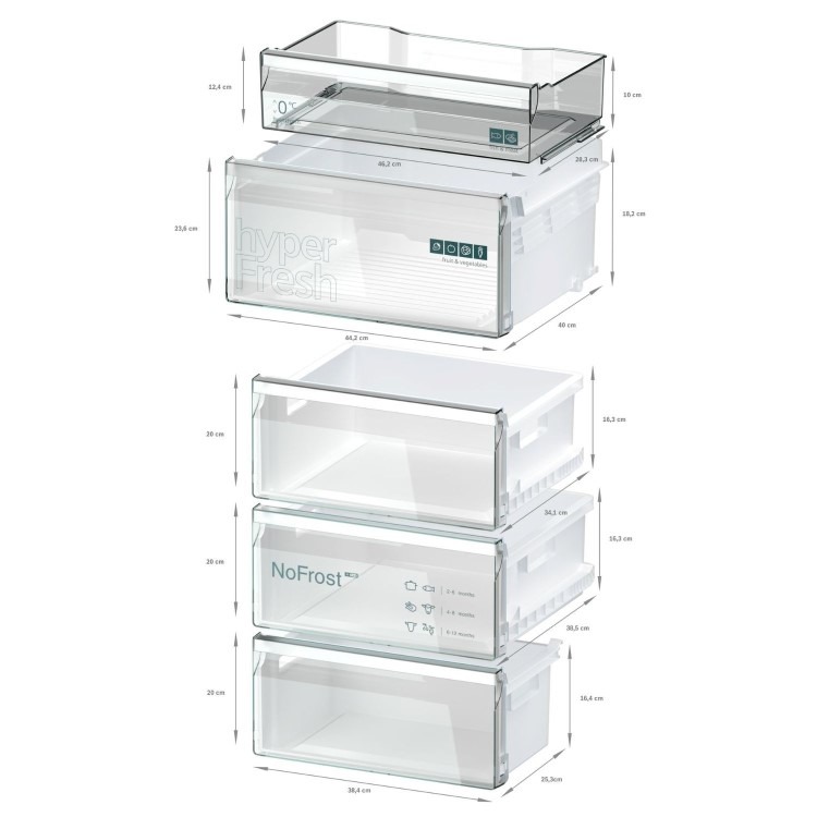 Siemens iQ300 363 Litre 60/40 Freestanding Fridge Freezer - Stainless Steel - Image 12