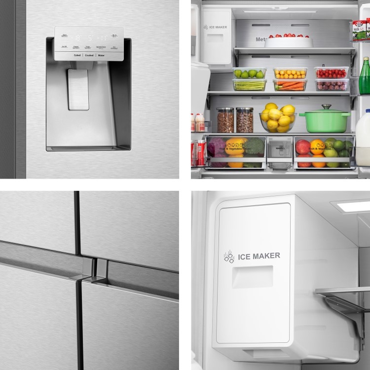 Hisense 584 Litre 4 Door American Fridge Freezer Non Plumbed Water Dispenser - Grey - Image 13