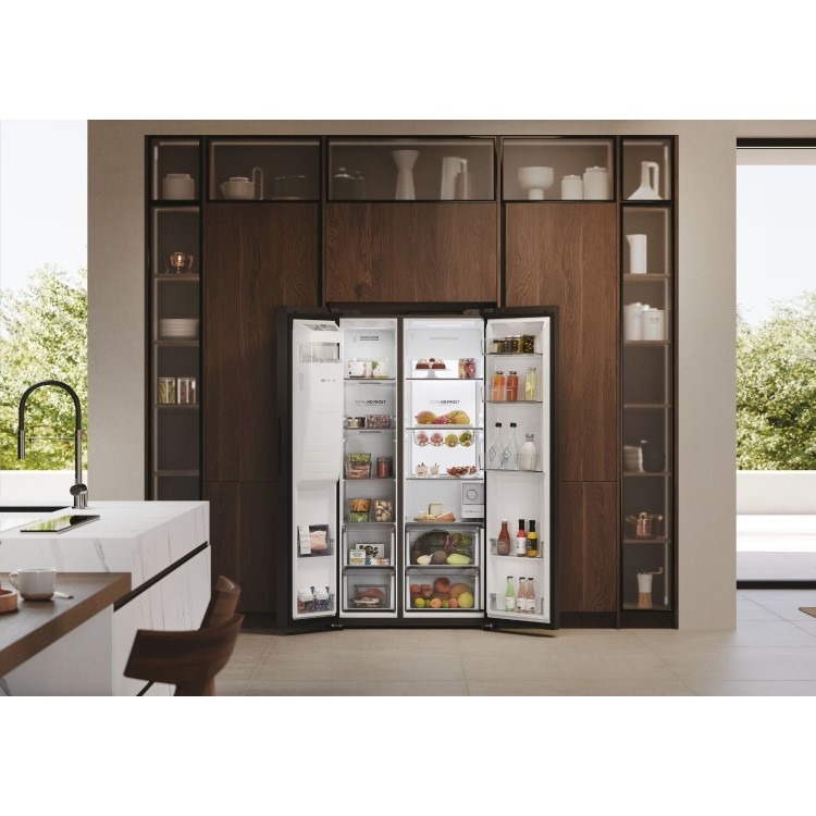 Haier Series 7 601 Litre Side-by-Side American Fridge Freezer - Black - Image 6