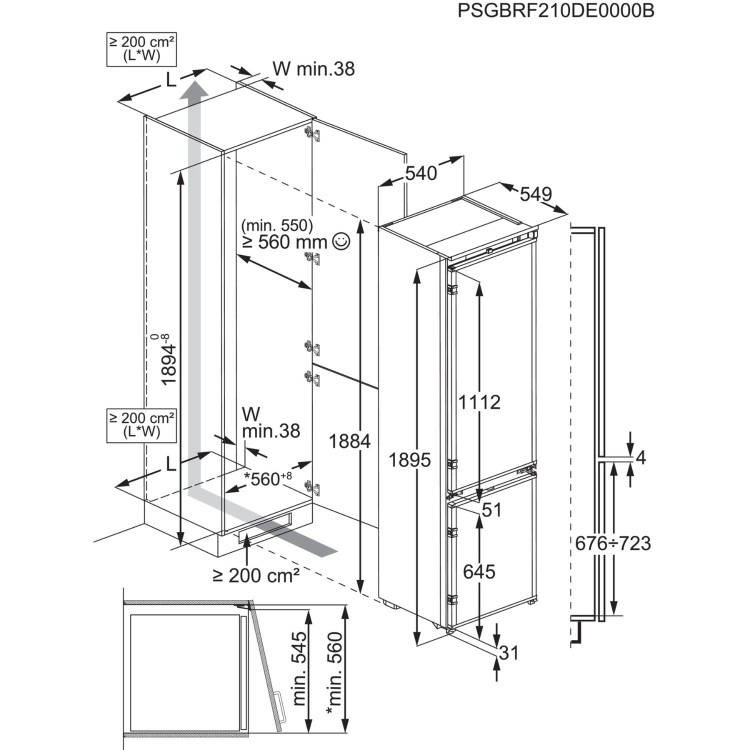 AEG 6000 Series 253 Litre 70/30 Integrated Fridge Freezer - Image 14
