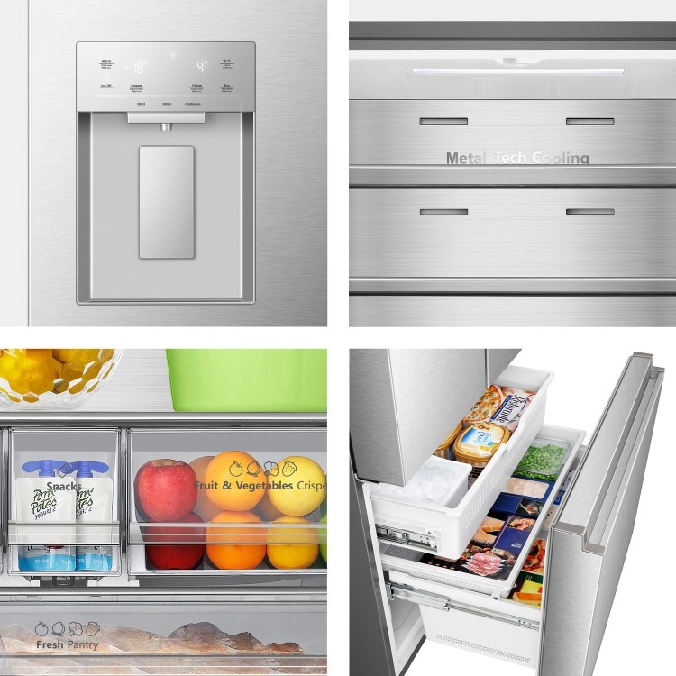 Hisense 634 Litre French Style American Fridge Freezer - Stainless Steel - Image 15