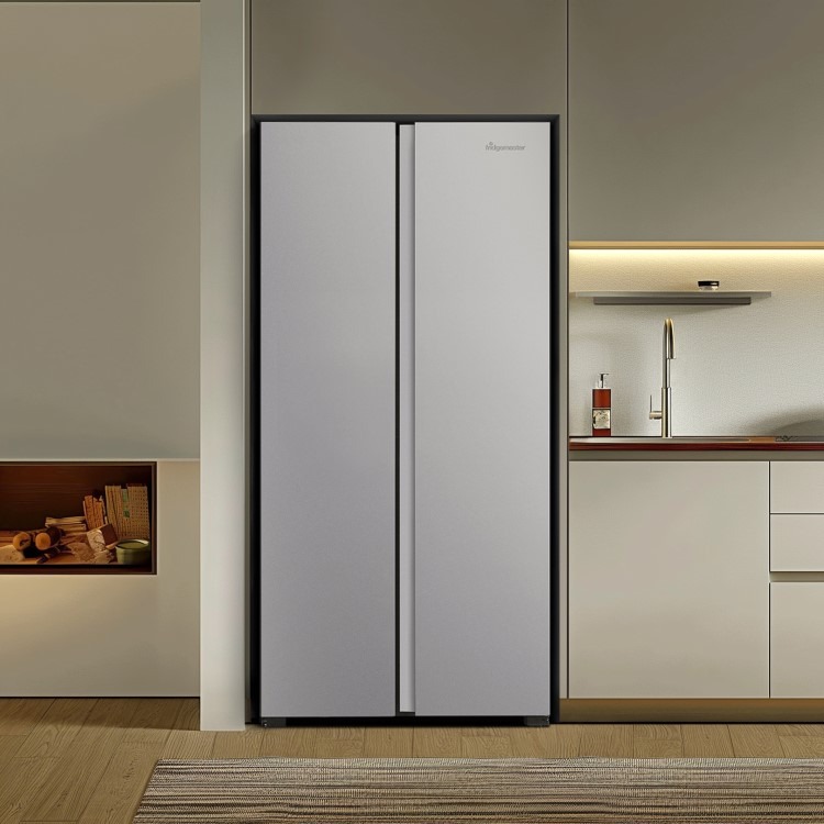 Fridgemaster 441 Litre Side-By-Side American Fridge Freezer - Silver - Image 10