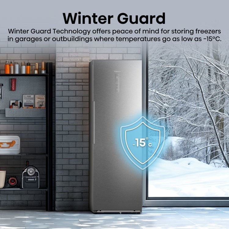 Hisense KitchenFit 312 Litre Tall Freestanding Larder Freezer - Silver - Image 10