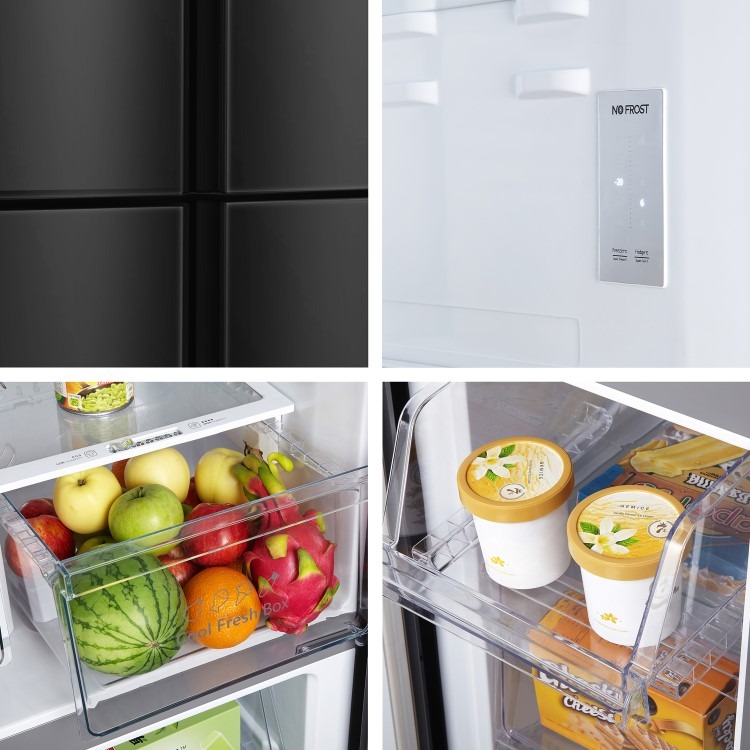 Fridgemaster 427 Litre Four Door American Fridge Freezer - Black - Image 16