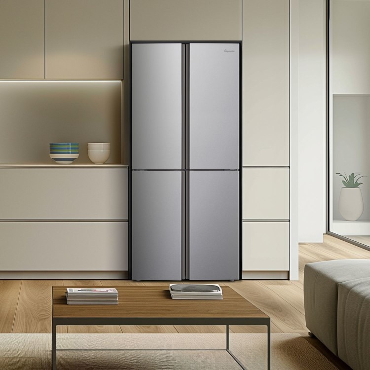 Fridgemaster 427 Litre Four Door American Fridge Freezer - Silver - Image 15