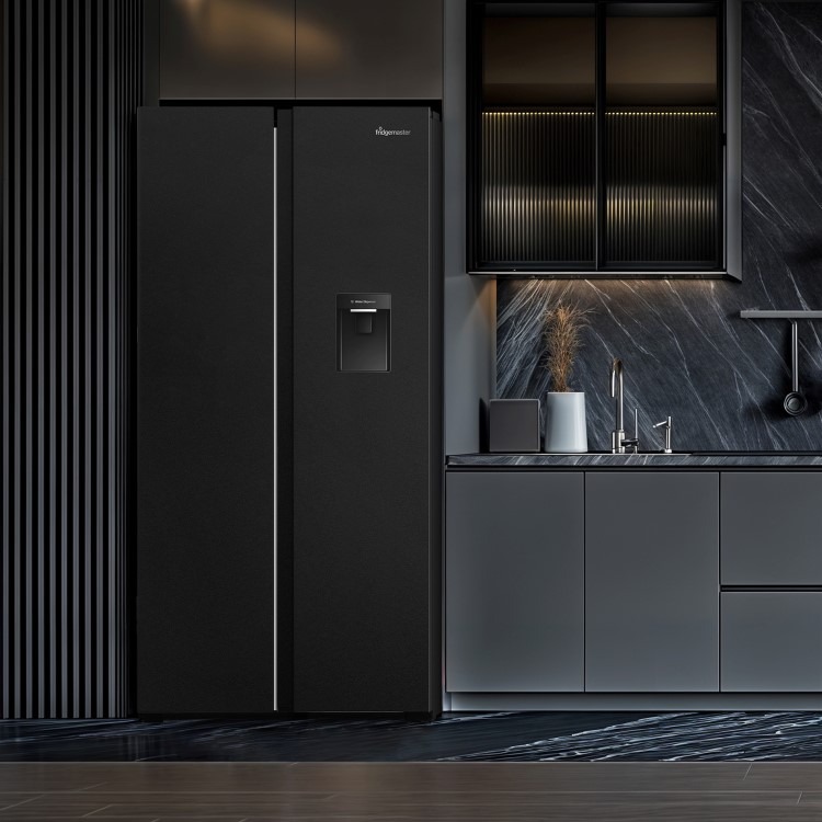 Fridgemaster 439 Litre Side-by-Side American Fridge Freezer - Black - Image 16