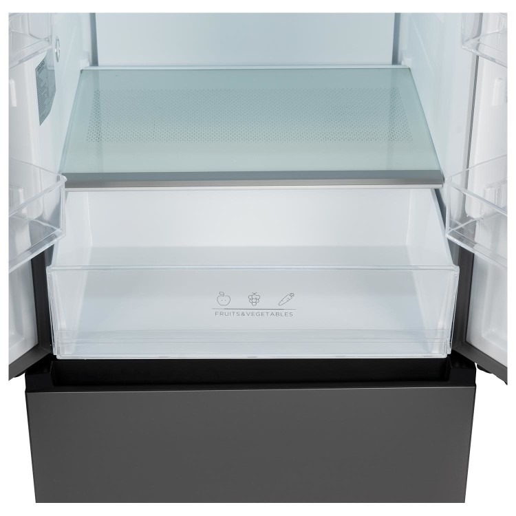 electriQ 391 Litre French Style American Fridge Freezer - Stainless Steel - Image 15