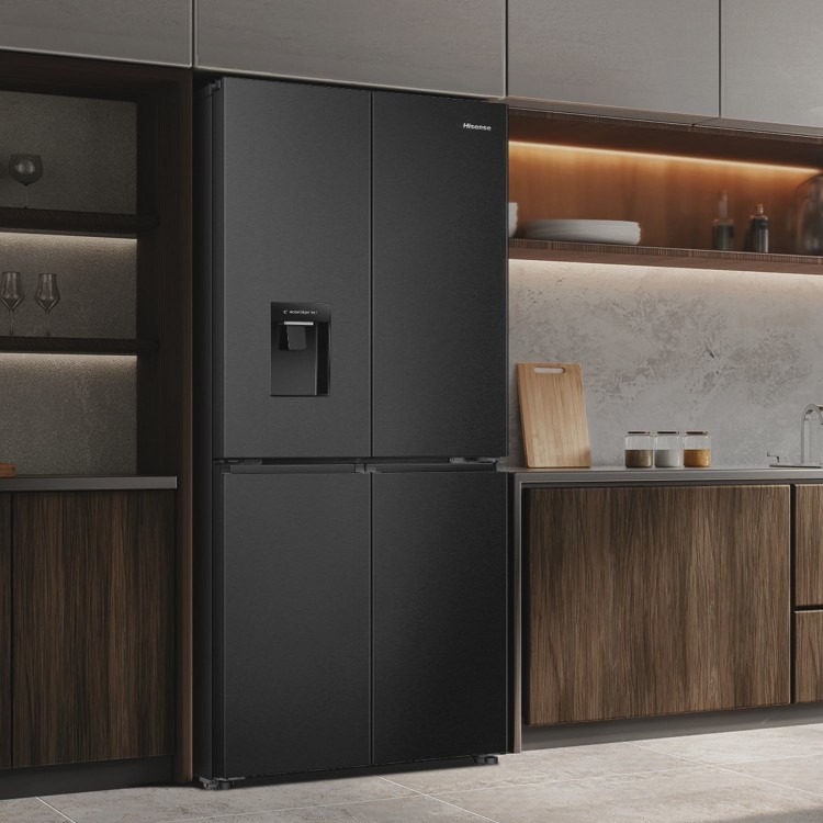 Hisense Pureflat Infinite 482 Litre Four Door American Fridge Freezer - Black - Image 4