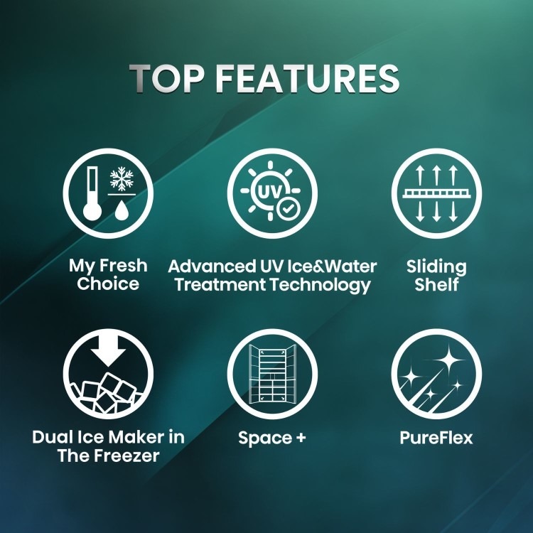 Hisense PureFlex 640 Litre Four Door American Fridge Freezer - Silver - Image 18