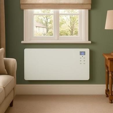 electriQ 2000W Smart Designer Glass Panel Heater - Wall Mountable & Bathroom Safe