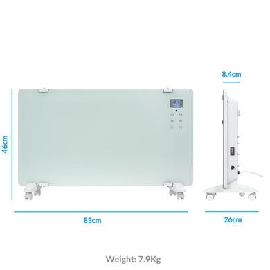 electriQ 2000W Smart Designer Glass Panel Heater - Wall Mountable & Bathroom Safe - Image 5