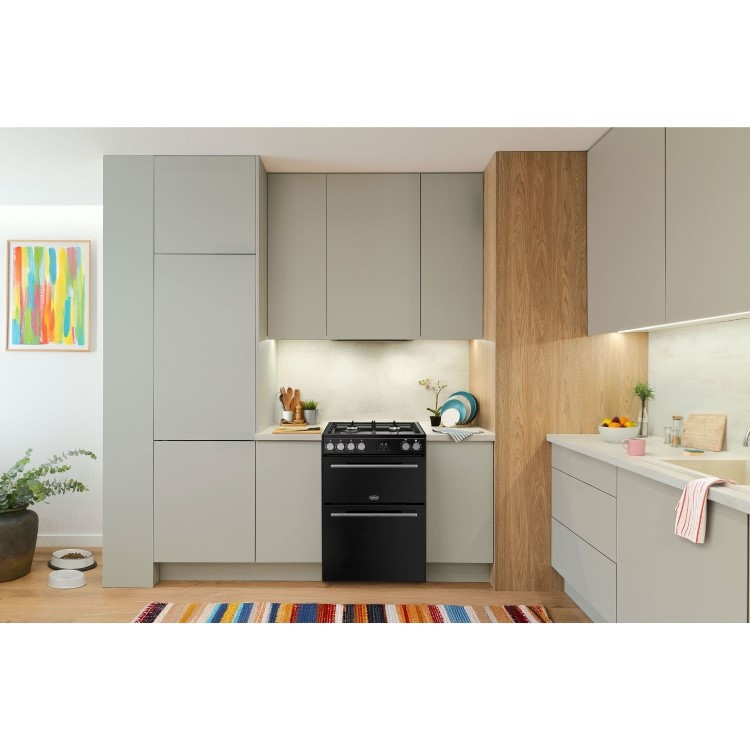 Belling Vision 60cm Dual Fuel Range Cooker - Black & Silver Steel - Image 9