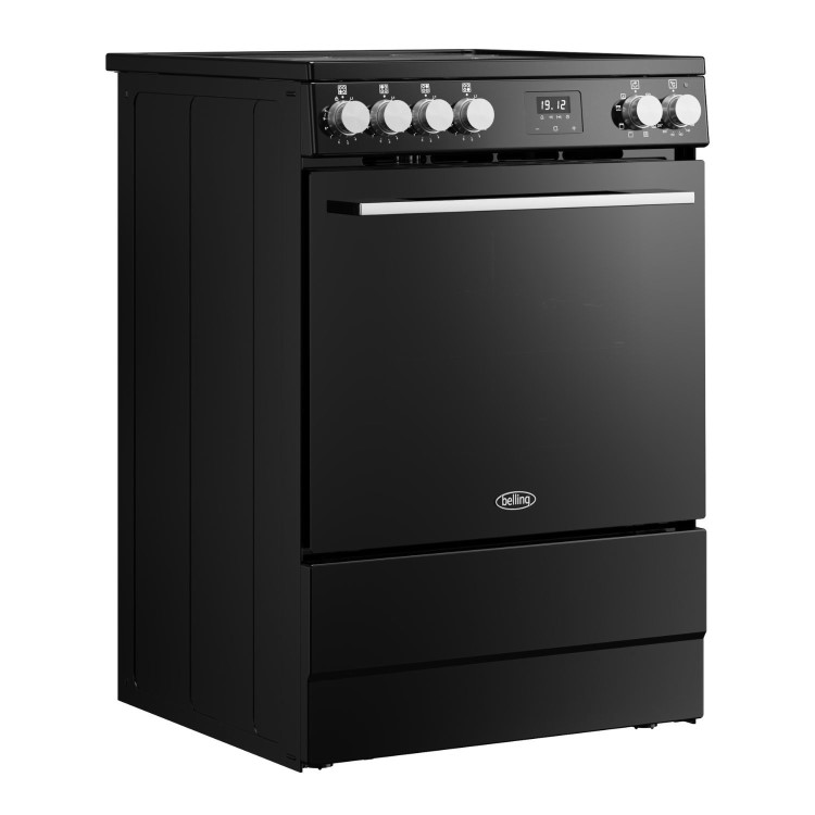 Belling Vision 60cm Electric Cooker with Induction Hob - Black & Silver Steel - Image 2