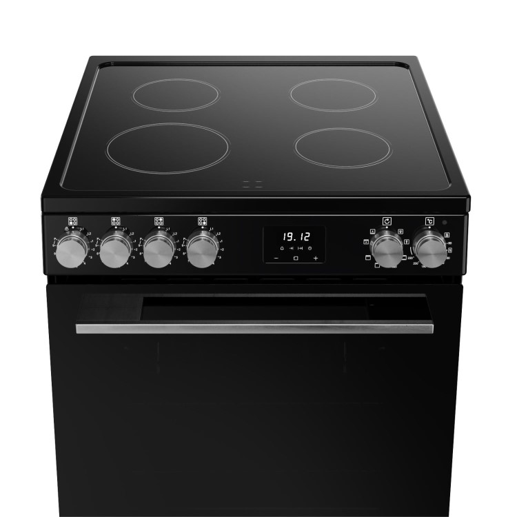 Belling Vision 60cm Electric Cooker with Induction Hob - Black & Silver Steel - Image 3