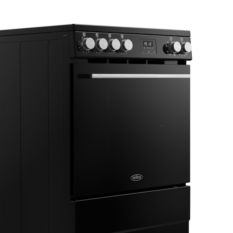 Belling Vision 60cm Electric Cooker with Induction Hob - Black & Silver Steel - Image 4