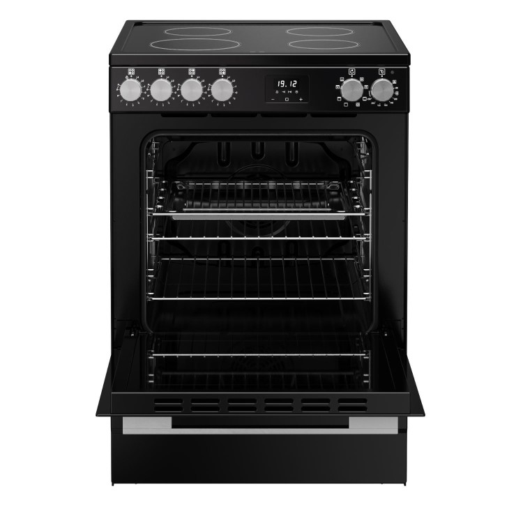 Belling Vision 60cm Electric Cooker with Induction Hob - Black & Silver Steel - Image 5