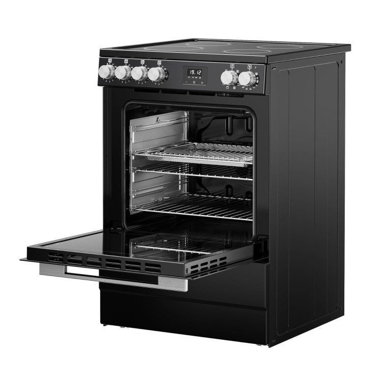 Belling Vision 60cm Electric Cooker with Induction Hob - Black & Silver Steel - Image 6