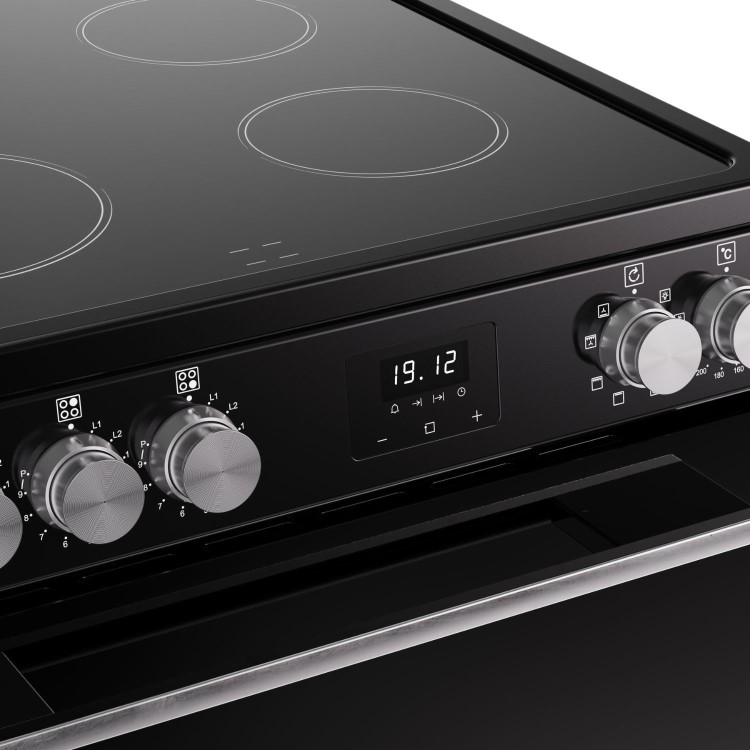 Belling Vision 60cm Electric Cooker with Induction Hob - Black & Silver Steel - Image 8