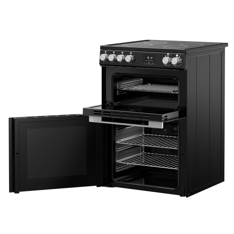 Belling Vision 60cm Electric Cooker with Induction Hob - Black & Silver Steel - Image 6