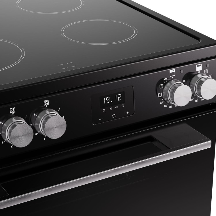 Belling Vision 60cm Electric Cooker with Induction Hob - Black & Silver Steel - Image 8