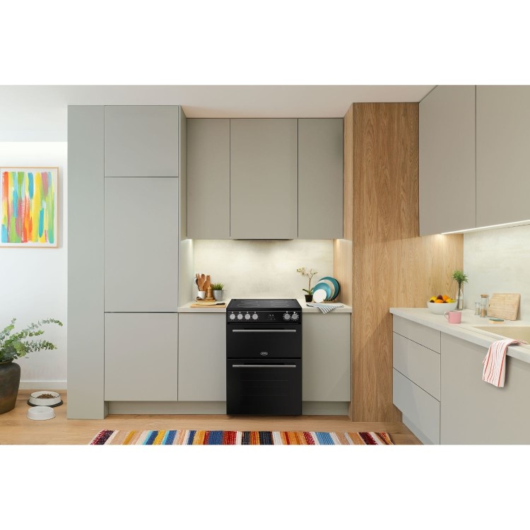 Belling Vision 60cm Electric Cooker with Induction Hob - Black & Silver Steel - Image 9