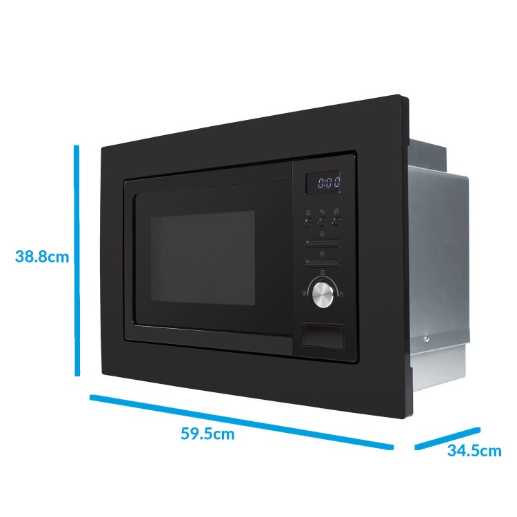 electriQ Built-In Microwave with Grill - Black - Image 4