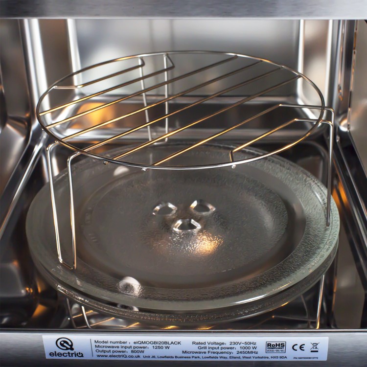 electriQ Built-In Microwave with Grill - Black - Image 9