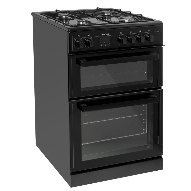 electriQ 60cm Dual Fuel Cooker - Black - Image 2